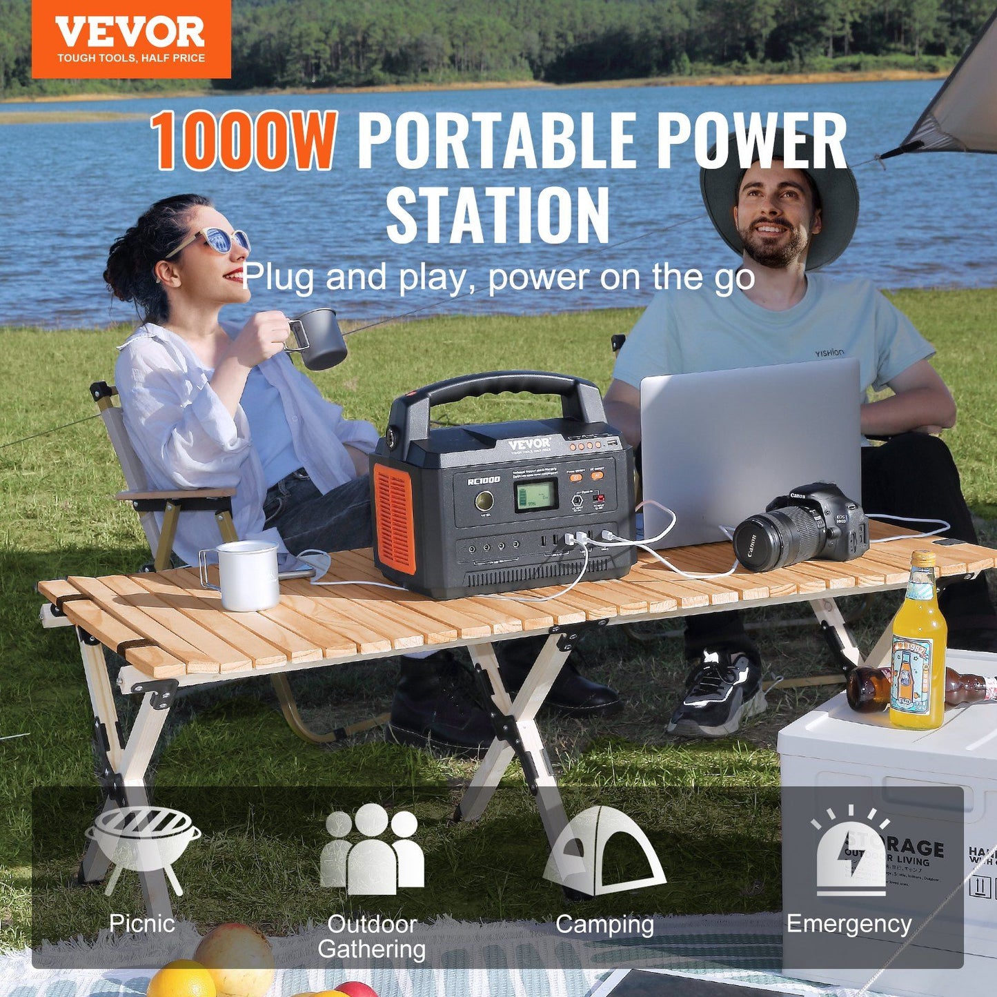 VEVOR Portable Power Station Solar Generator