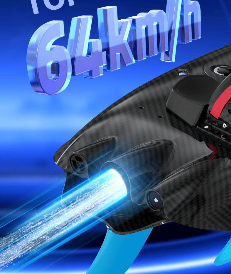 PSJF09a Gasoline engine surfboard load 150kg speed 64 km/h displacement 110CC water depth 60cm management system EFI security Pay PICC aviation grade carbon fiber,