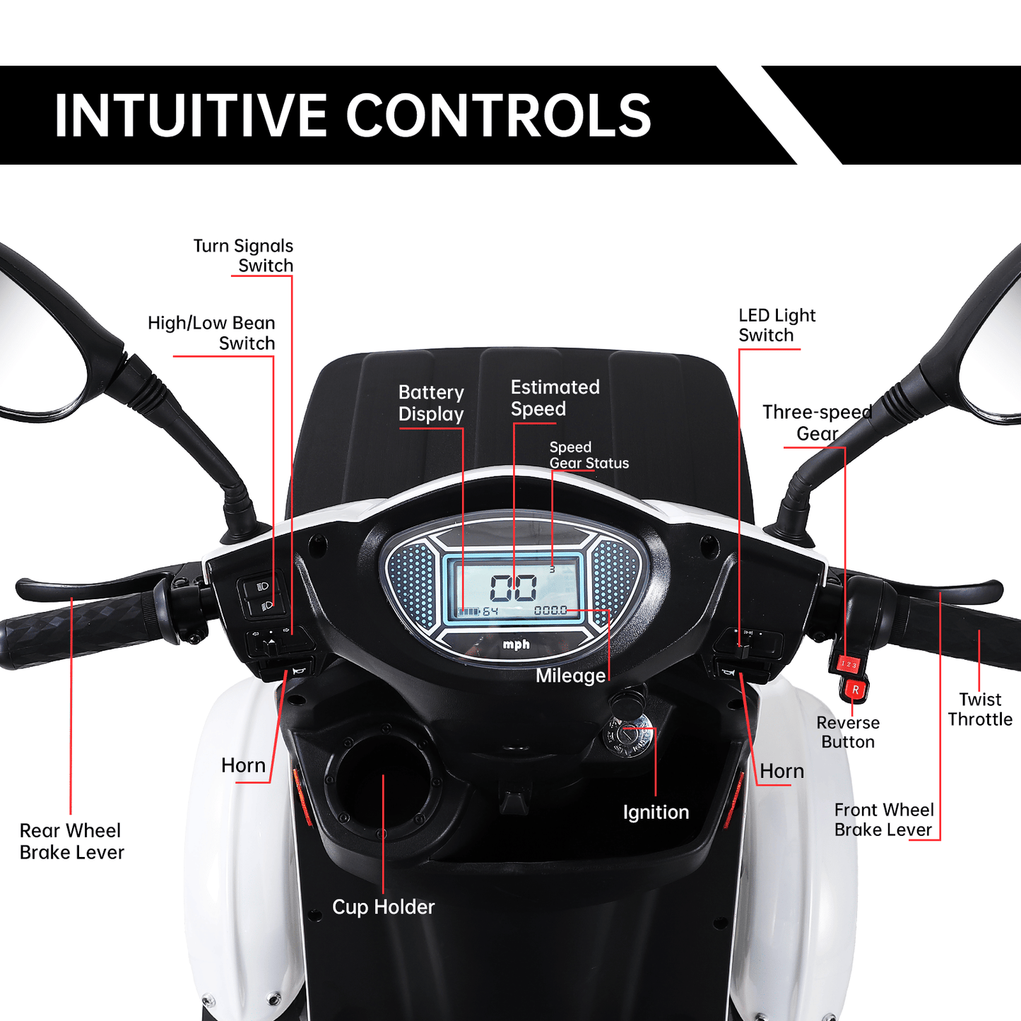 XL3D4L Electric Mobility Recreational Travel Scooter for Adults