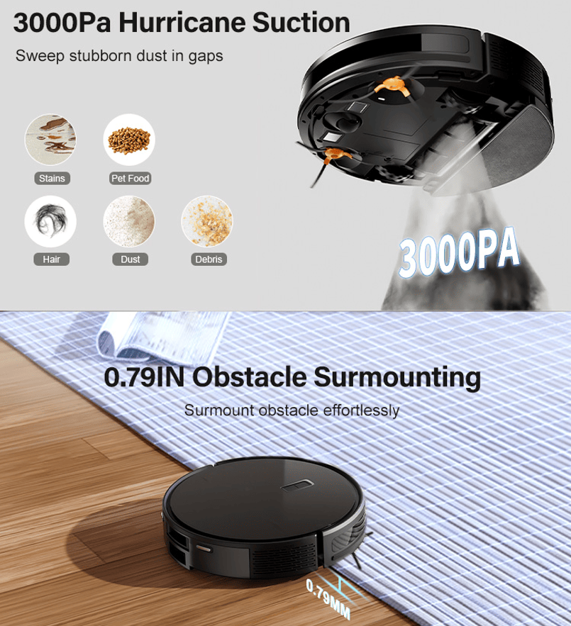 Robot powerful vacuum cleaner automatic sweeper