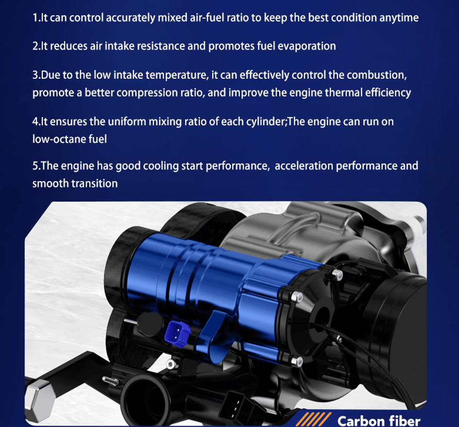PSJF09a Gasoline engine surfboard load 150kg speed 64 km/h displacement 110CC water depth 60cm management system EFI security Pay PICC aviation grade carbon fiber,