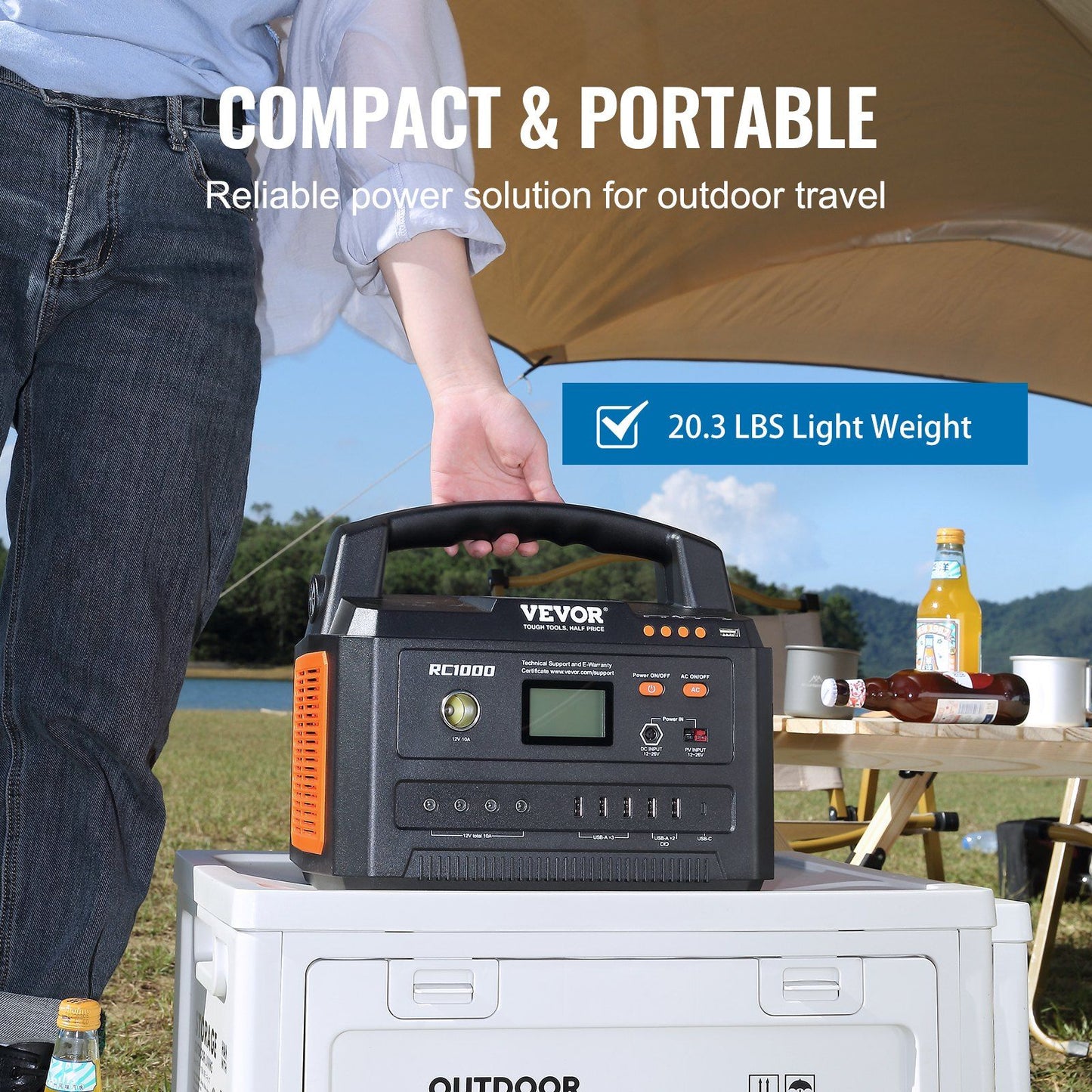 VEVOR Portable Power Station Solar Generator