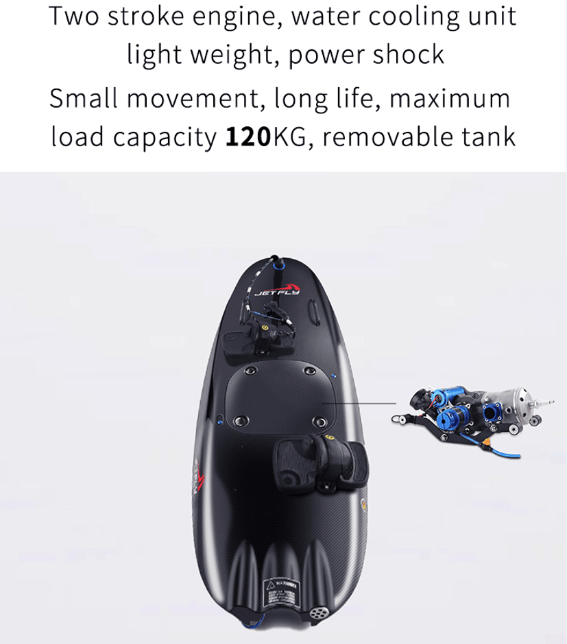 PSJF08a gasoline engine surfboard load 120kg speed 58 km/h displacement 110CC water depth 60cm safe payment PICC carburetor aviation grade carbon fiber