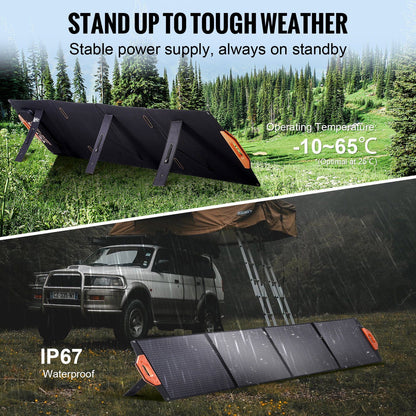 VEVOR Portable Monocrystalline Solar Panel 200W Foldable ETFE Solar Charger kit