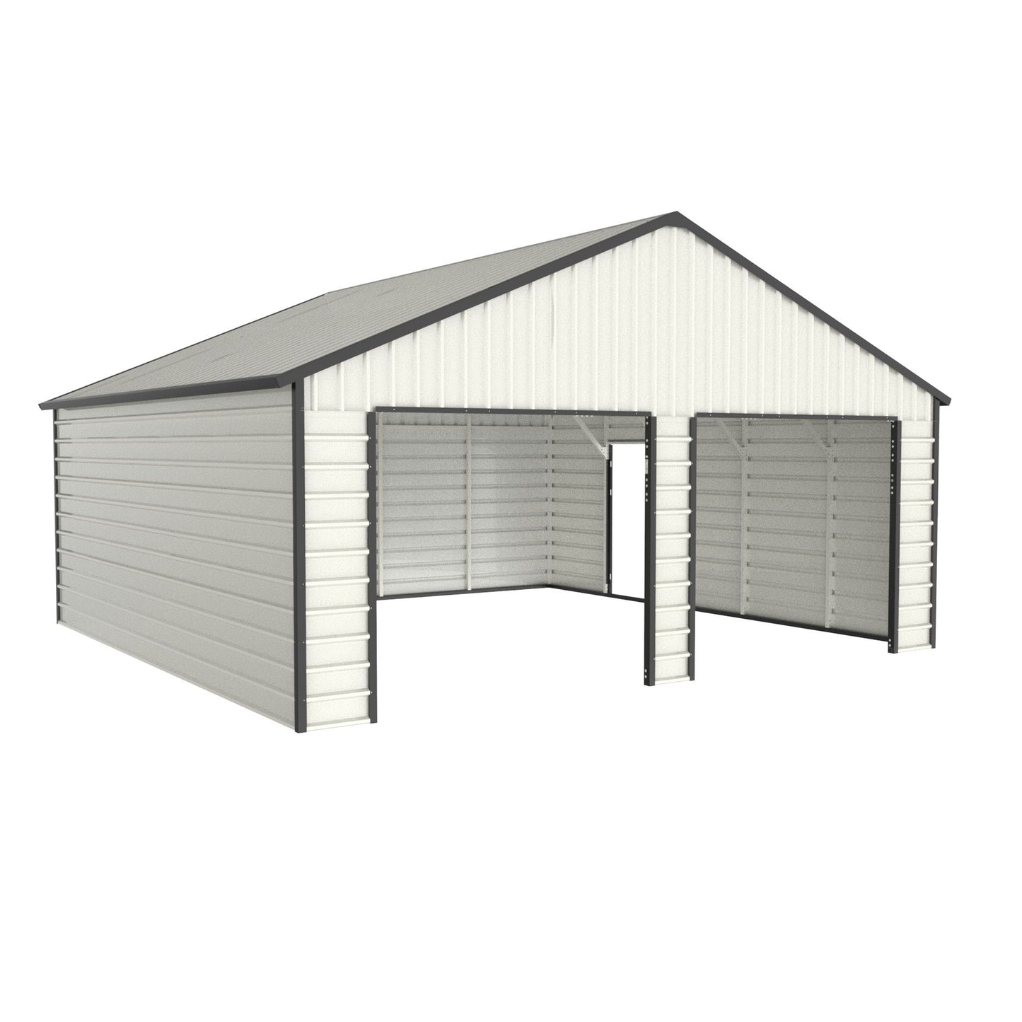 23FT x 22FT Double Garage Metal Shed with Side Entry Door