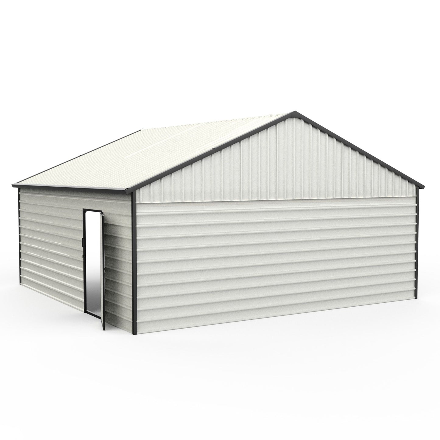 23FT x 22FT Double Garage Metal Shed with Side Entry Door