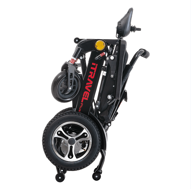 Black folding electric wheelchair