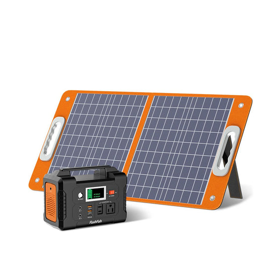 200W Portable Power Station, FlashFish 40800mAh Solar Generator