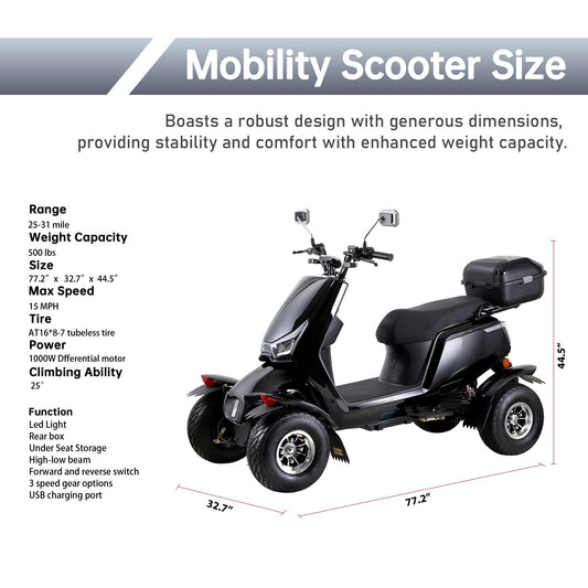 Electric Mobility Recreational Travel Scooter for Adults