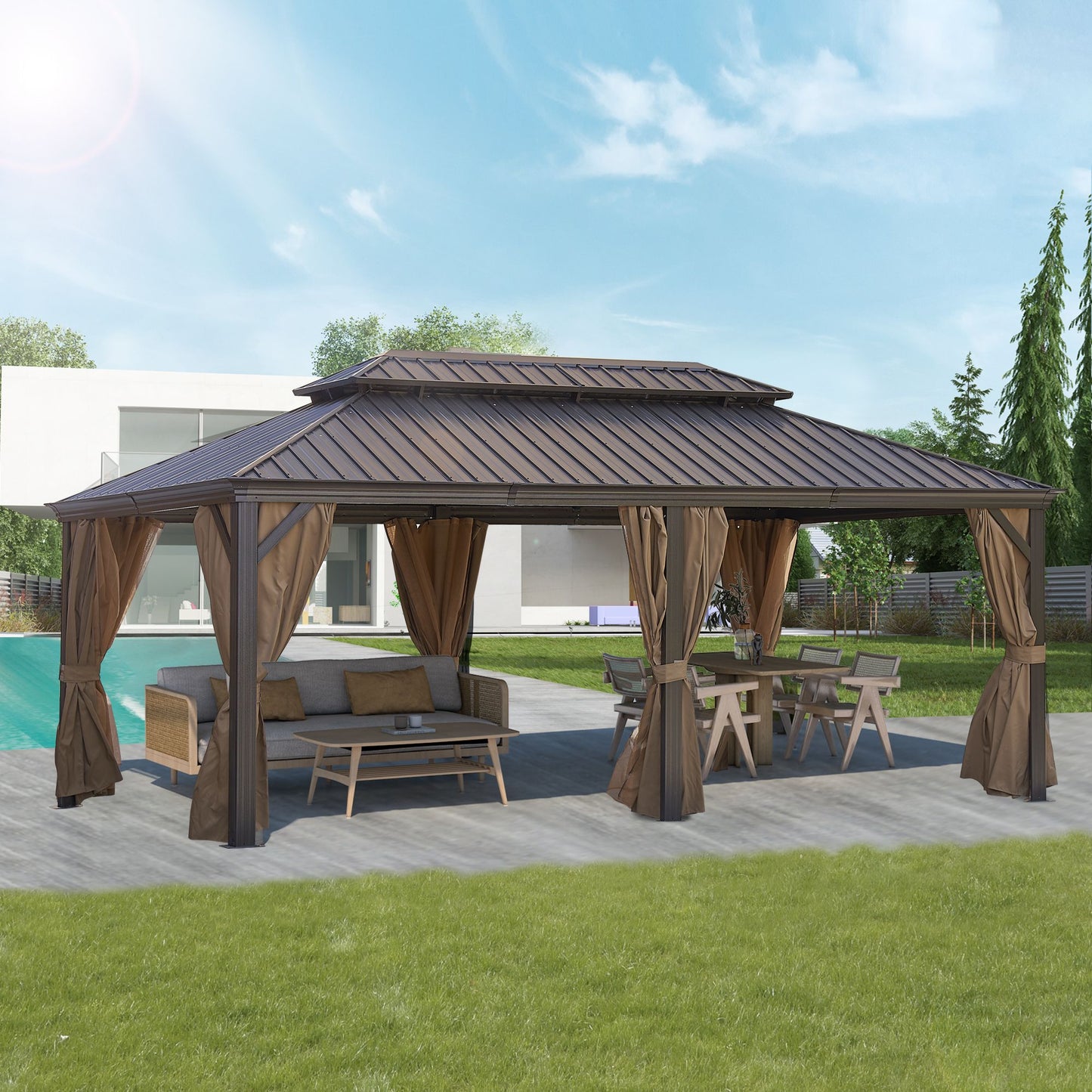 Brown Gazebo (Powder Coated)