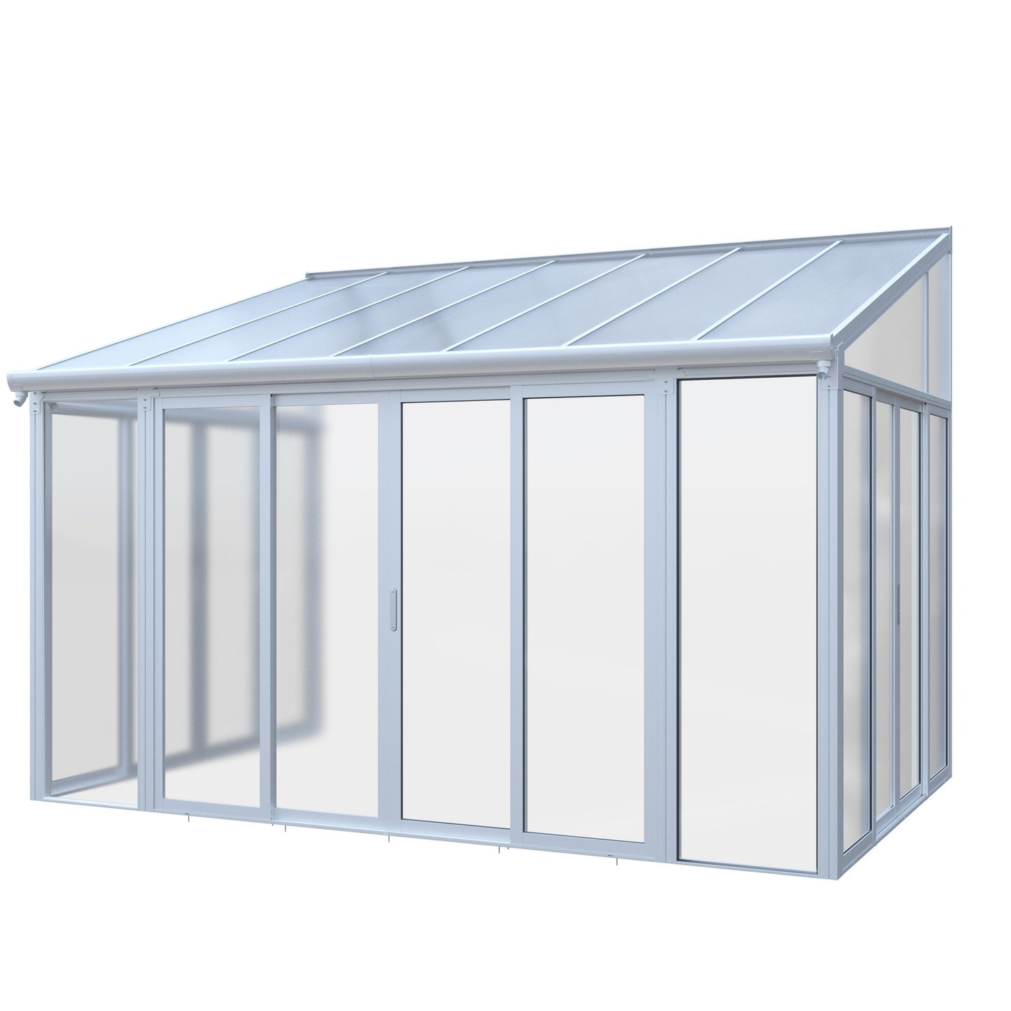 10×14 ft Enclosed Patio Cover with 3 Lockable Sliding Doors