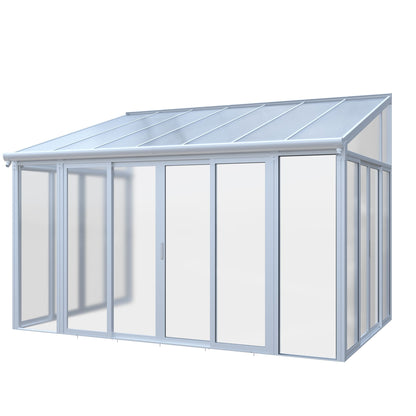 10×14 ft Enclosed Patio Cover with 3 Lockable Sliding Doors