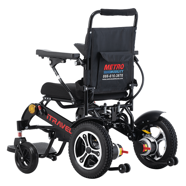 Black folding electric wheelchair