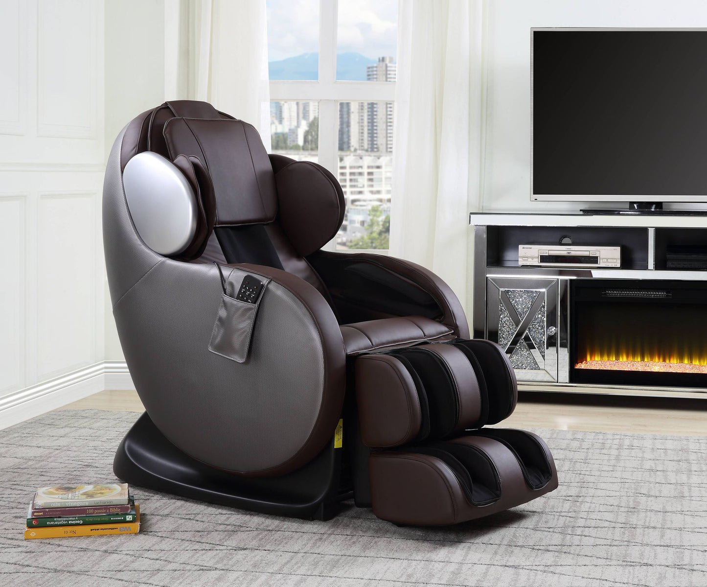 Pacari Chocolate Synthetic Leather Power 2D Massage Chair