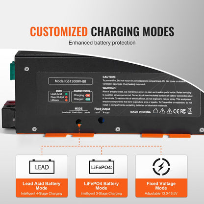 VEVOR RV Converter 80 Amp 110V AC to 12V DC RV Power Converter Battery Charger