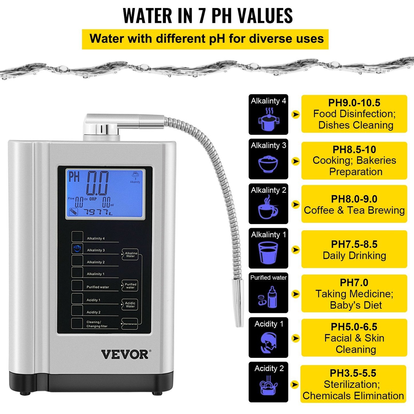 VEVOR Water Ionizer Machine