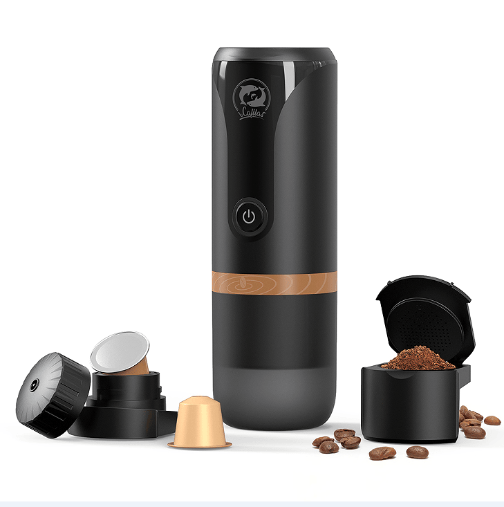 Italian car coffee machine. (Capsule (Nestle) + coffee powder 2 in one