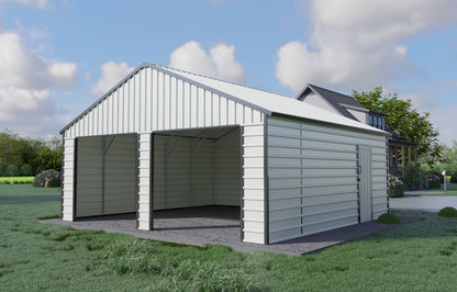 23FT x 22FT Double Garage Metal Shed with Side Entry Door