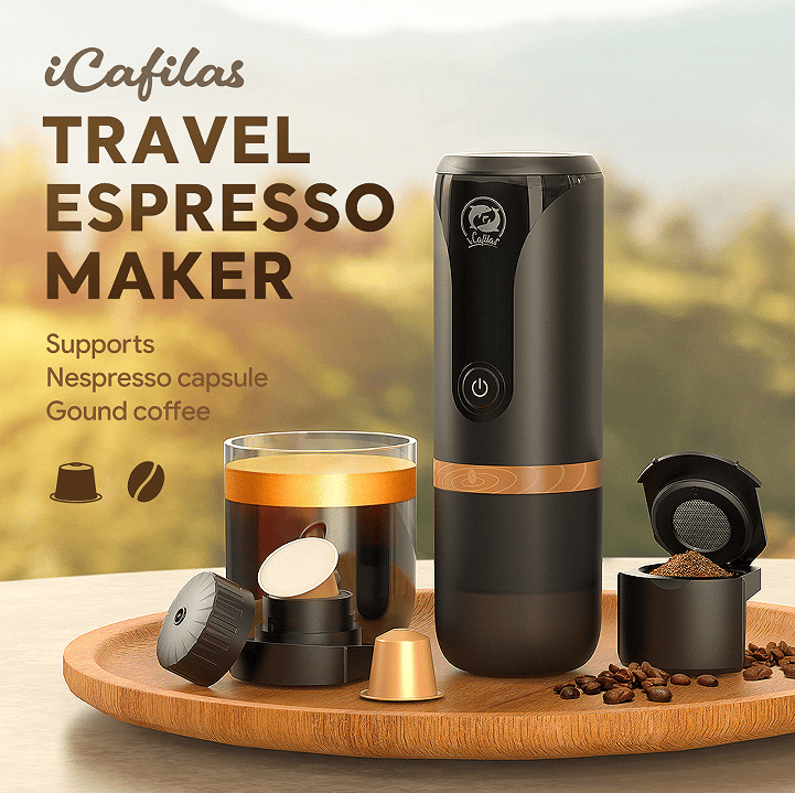 Italian car coffee machine. (Capsule (Nestle) + coffee powder 2 in one