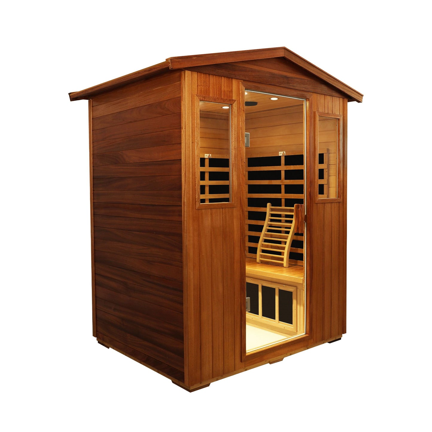 Outdoor Khaya wood four person far infrared sauna room