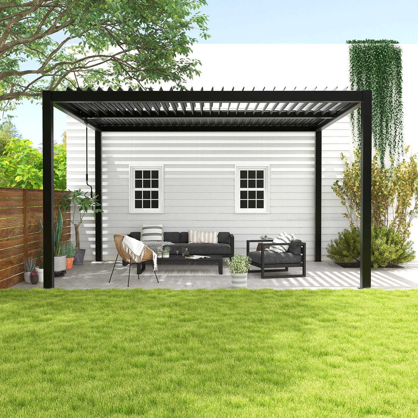 8610C Louver Pergola 10x13ft Aluminum Frame & Louvers