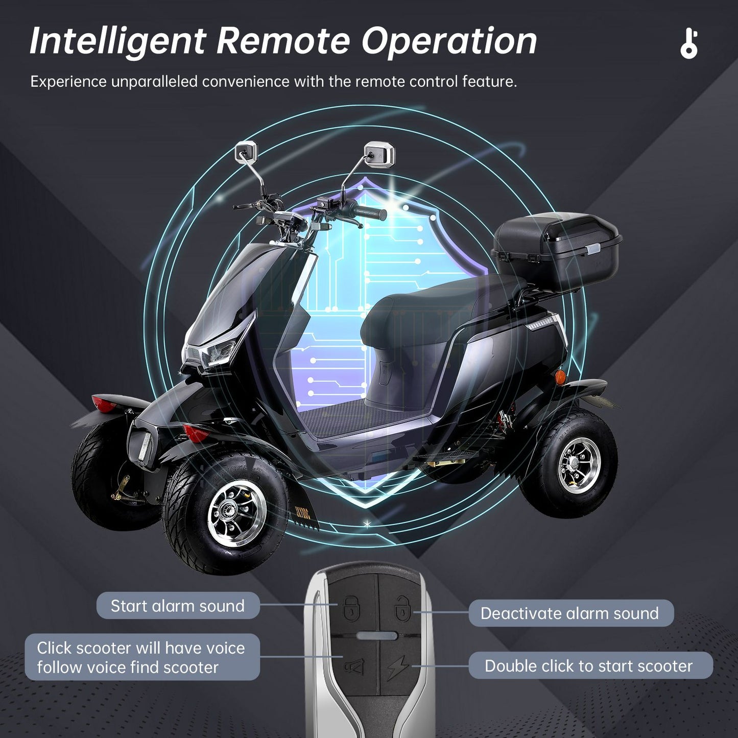 Electric Mobility Recreational Travel Scooter for Adults,Mobility Scooters for Seniors, 4 Wheel Powered Mobility Scooters,